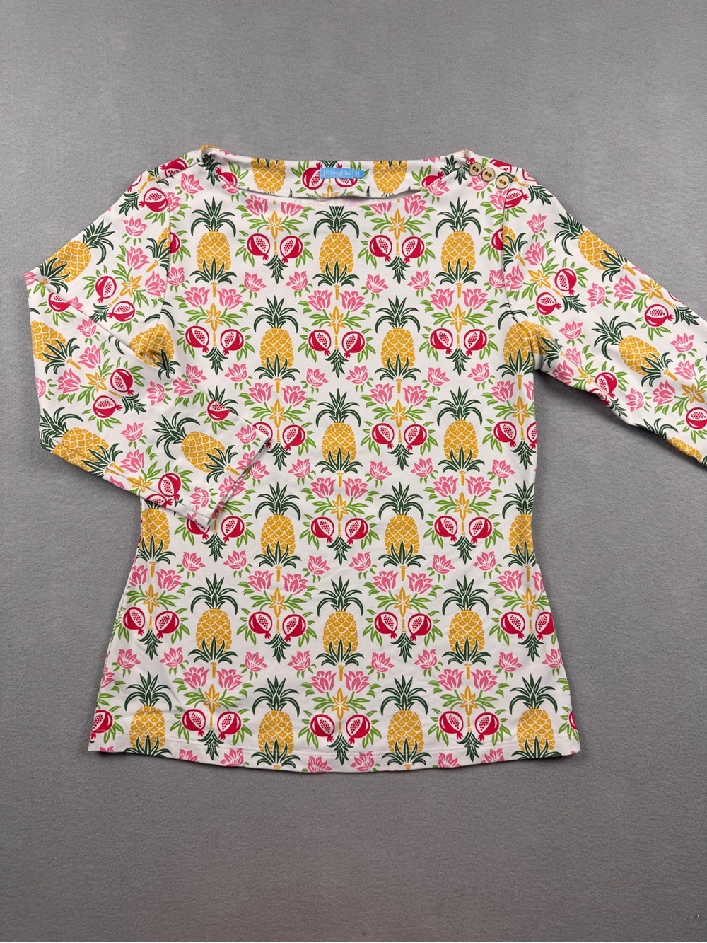 J. McLaughlin Catalina Cloth Top Signature Pineapple Women Xsmall Summer Preppy